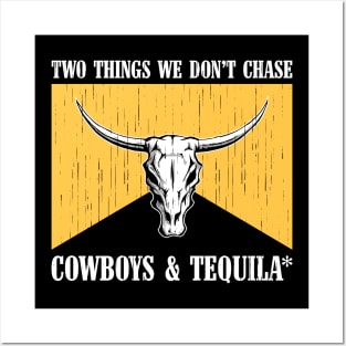 Two Things We Don't Chase Cowboys And Tequila Rodeo Retro Posters and Art